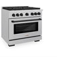 ZLINE Autograph Edition 36 in. 5.2 cu. ft. Paramount Gas Range with 6 Burner Cooktop and Convection Gas Oven in Satin Stainless Steel and Matte Black Accents, Open Box-Great Condition