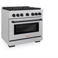 ZLINE Autograph Edition 36 in. 5.2 cu. ft. Paramount Gas Range with 6 Burner Cooktop and Convection Gas Oven in Satin Stainless Steel and Matte Black Accents, Open Box-Great Condition