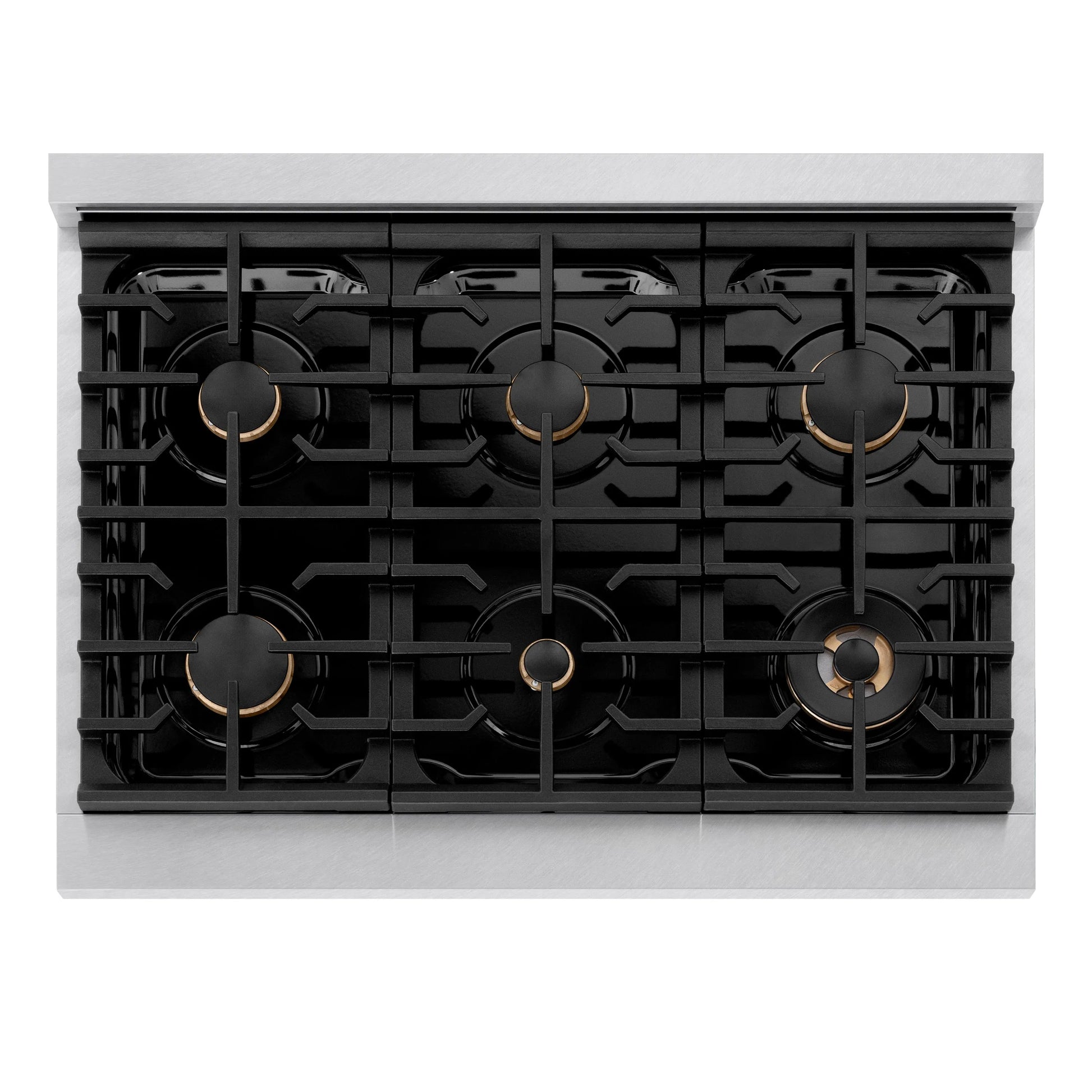 ZLINE Autograph Edition 36 in. 5.2 cu. ft. Paramount Gas Range with 6 Burner Cooktop and Convection Gas Oven in Satin Stainless Steel and Matte Black Accents, Open Box-Great Condition