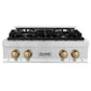 ZLINE Autograph Edition 30 in. Legacy Gas Rangetop with 4 Burners and Porcelain Cooktop in Satin Stainless Steel with Champagne Bronze Accents (RTSZ-30-CB)