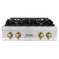 ZLINE Autograph Edition 30 in. Legacy Gas Rangetop with 4 Burners and Porcelain Cooktop in Satin Stainless Steel with Champagne Bronze Accents, Open Box-Good Condition