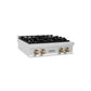ZLINE Autograph Edition 30 in. Legacy Gas Rangetop with 4 Burners and Porcelain Cooktop in Satin Stainless Steel with Champagne Bronze Accents, Open Box-Great Condition