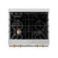 ZLINE Autograph Edition 30 in. Legacy Gas Rangetop with 4 Burners and Porcelain Cooktop in Satin Stainless Steel with Champagne Bronze Accents, Open Box-Great Condition