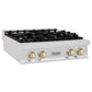 ZLINE Autograph Edition 30 in. Legacy Gas Rangetop with 4 Burners and Porcelain Cooktop in Satin Stainless Steel with Polished Gold Accents, Open Box-Great Condition