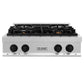 ZLINE Autograph Edition 30 in. Legacy Gas Rangetop with 4 Burners and Porcelain Cooktop in Satin Stainless Steel with Matte Black Accents (RTSZ-30-MB)