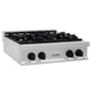 ZLINE Autograph Edition 30 in. Legacy Gas Rangetop with 4 Burners and Porcelain Cooktop in Satin Stainless Steel with Matte Black Accents, Open Box-Good Condition