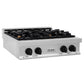 ZLINE Autograph Edition 30 in. Legacy Gas Rangetop with 4 Burners and Porcelain Cooktop in Satin Stainless Steel with Matte Black Accents, Open Box-Great Condition