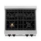 ZLINE Autograph Edition 30 in. Legacy Gas Rangetop with 4 Burners and Porcelain Cooktop in Satin Stainless Steel with Matte Black Accents, Open Box-Good Condition