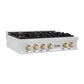 ZLINE Autograph Edition 36 in. Legacy Gas Rangetop with 6 Burners and Porcelain Cooktop in Satin Stainless Steel with Polished Gold Accents, Open Box-Great Condition