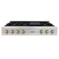 ZLINE Autograph Edition 48 in. Legacy Gas Rangetop with 7 Burners and Porcelain Cooktop in Satin Stainless Steel with Champagne Bronze Accents, Open Box-Great Condition