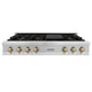 ZLINE Autograph Edition 48 in. Legacy Gas Rangetop with 7 Burners and Porcelain Cooktop in Satin Stainless Steel with Champagne Bronze Accents, Open Box-Good Condition
