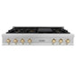 ZLINE Autograph Edition 48 in. Legacy Gas Rangetop with 7 Burners and Porcelain Cooktop in Satin Stainless Steel with Polished Gold Accents, Open Box-Great Condition