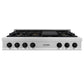 ZLINE Autograph Edition 48 in. Legacy Gas Rangetop with 7 Burners and Porcelain Cooktop in Satin Stainless Steel with Matte Black Accents, Open Box-Great Condition