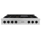 ZLINE Autograph Edition 48 in. Legacy Gas Rangetop with 7 Burners and Porcelain Cooktop in Satin Stainless Steel with Matte Black Accents, Open Box-Good Condition