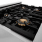 ZLINE Autograph Edition 30 in. 4.0 cu. ft. Legacy Dual Fuel Range with 4 Burner Gas Cooktop and Electric Convection Oven in Satin Stainless Steel with White Matte Door and Matte Black Accents, Open Box-Good Condition