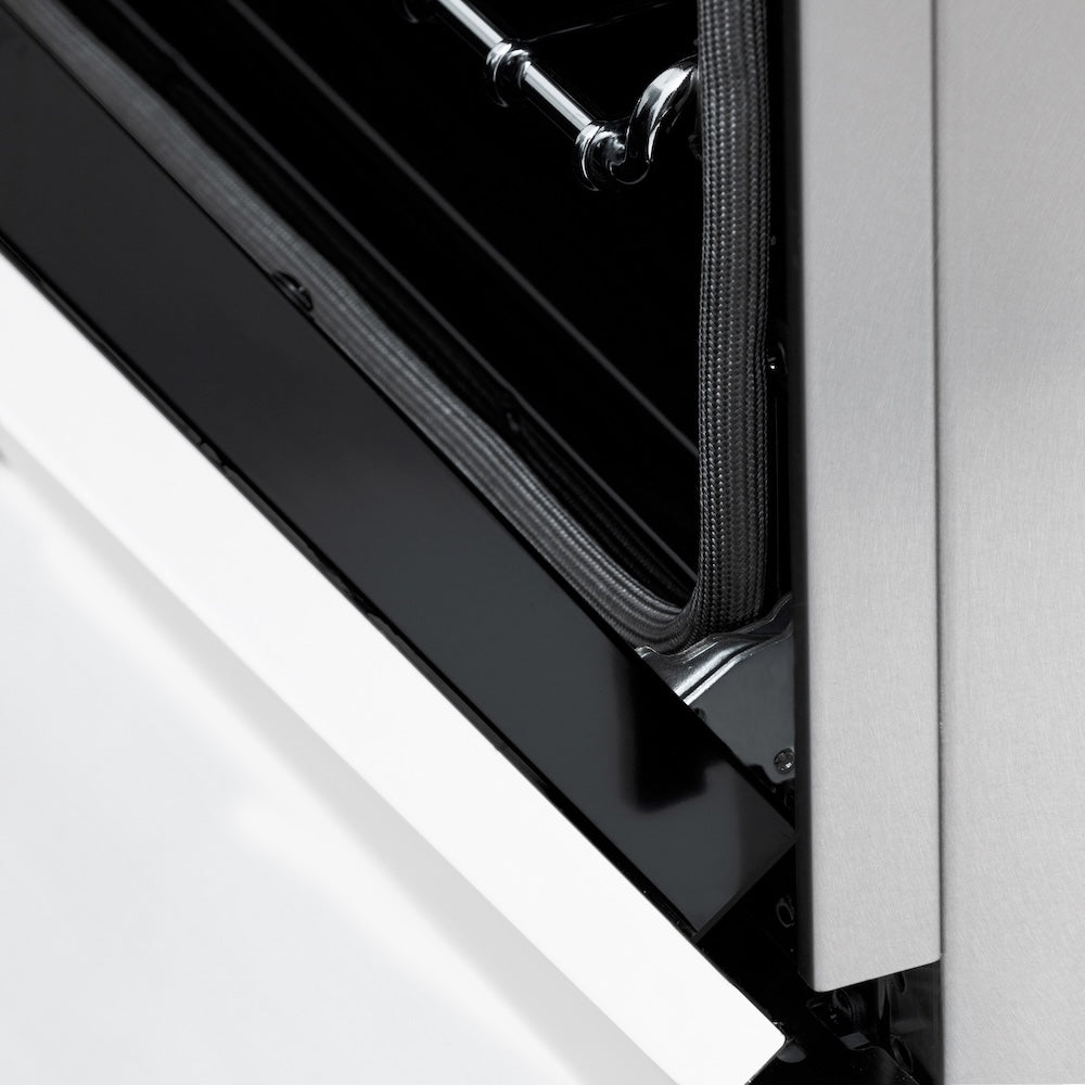 ZLINE Autograph Edition 48 in. 6.0 cu. ft. Legacy Dual Fuel Range with 7 Burner Gas Cooktop and 2 Electric Ovens in Satin Stainless Steel with White Matte Doors and Polished Gold Accents, Open Box-Good Condition
