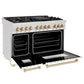 ZLINE Autograph Edition 48 in. 6.0 cu. ft. Legacy Dual Fuel Range with 7 Burner Gas Cooktop and 2 Electric Ovens in Satin Stainless Steel with White Matte Doors and Polished Gold Accents, Open Box-Great Condition