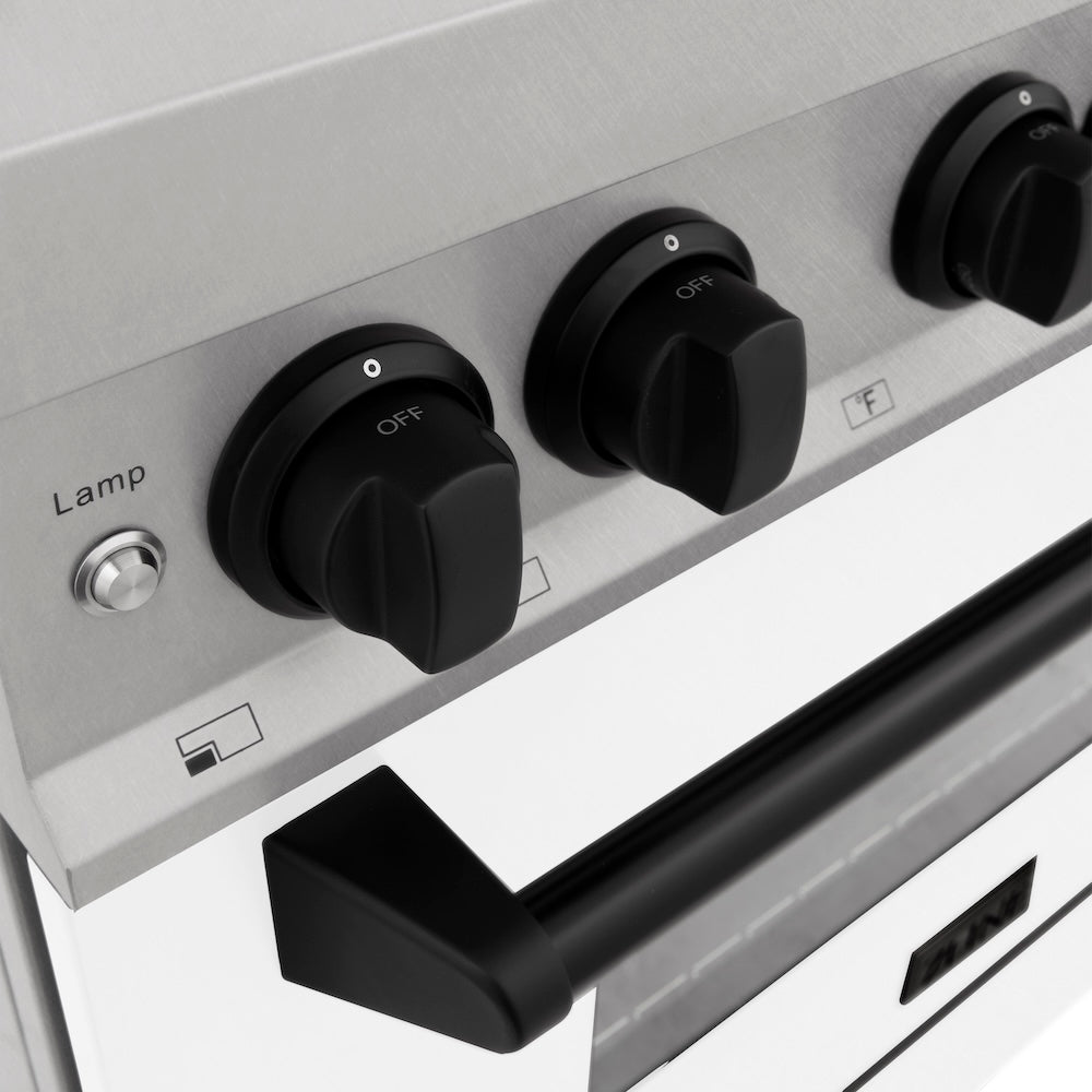 ZLINE Autograph Edition 48 in. 6.0 cu. ft. Legacy Dual Fuel Range with 7 Burner Gas Cooktop and 2 Electric Ovens in Satin Stainless Steel with White Matte Doors and Matte Black Accents, Open Box-Good Condition