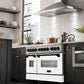 ZLINE Autograph Edition 48 in. 6.0 cu. ft. Legacy Dual Fuel Range with 7 Burner Gas Cooktop and 2 Electric Ovens in Satin Stainless Steel with White Matte Doors and Matte Black Accents, Open Box-Good Condition