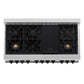 ZLINE Autograph Edition 48 in. 6.0 cu. ft. Legacy Dual Fuel Range with 7 Burner Gas Cooktop and 2 Electric Ovens in Satin Stainless Steel with White Matte Doors and Matte Black Accents, Open Box-Great Condition