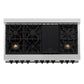 ZLINE Autograph Edition 48 in. 6.0 cu. ft. Legacy Dual Fuel Range with 7 Burner Gas Cooktop and 2 Electric Ovens in Satin Stainless Steel with White Matte Doors and Matte Black Accents, Open Box-Good Condition