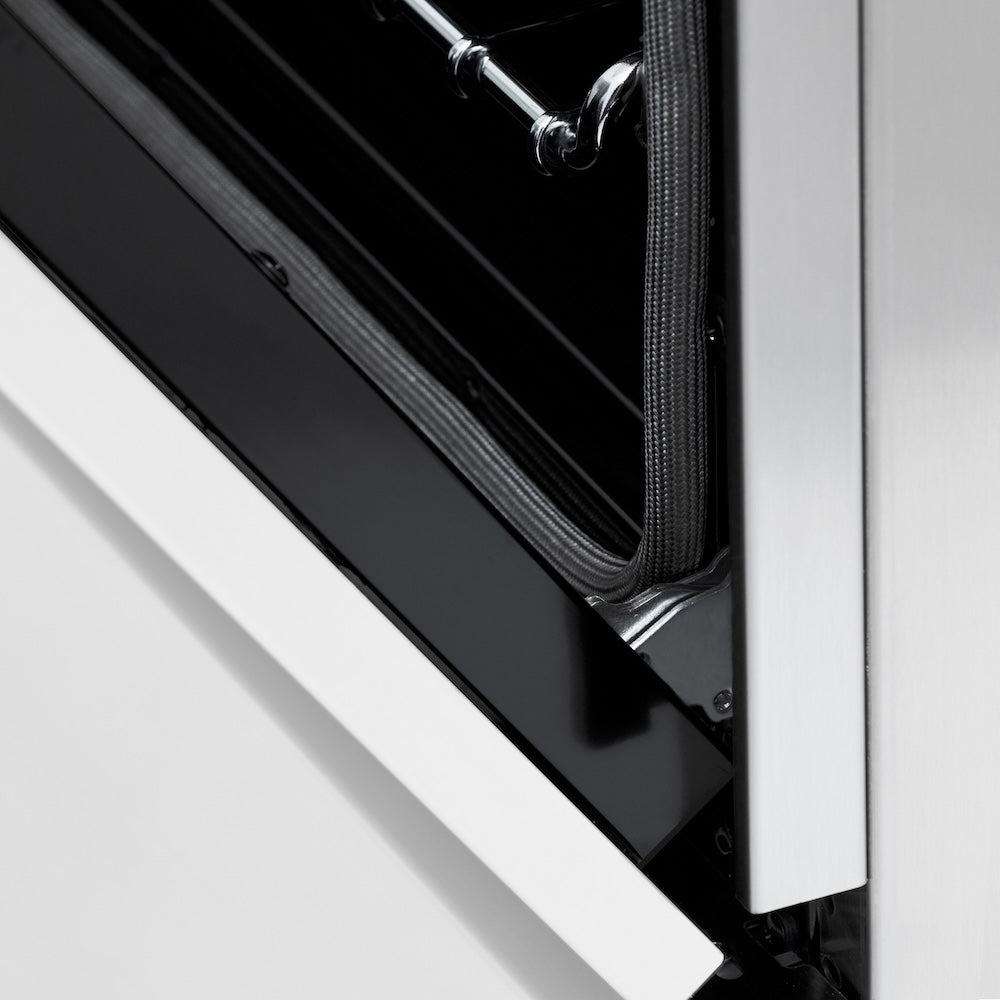ZLINE Autograph Edition 60 in. 7.4 cu. ft. Legacy Dual Fuel Range with 9 Burner Gas Cooktop and 2 Electric Convection Ovens in Satin Stainless Steel with White Matte Doors and Champagne Bronze Accents, Open Box-Good Condition