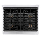 ZLINE Autograph Edition 30 in. 4.2 cu. ft. Paramount Dual Fuel Range with 4 Burner Gas Cooktop and Electric Convection Oven in Satin Stainless Steel with White Matte Door and Champagne Bronze Accents, Open Box-Good Condition