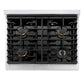 ZLINE Autograph Edition 30 in. 4.2 cu. ft. Paramount Dual Fuel Range with 4 Burner Gas Cooktop and Electric Convection Oven in Satin Stainless Steel with White Matte Door and Champagne Bronze Accents, Open Box-Great Condition