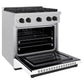 ZLINE Autograph Edition 30 in. 4.2 cu. ft. Paramount Dual Fuel Range with 4 Burner Gas Cooktop and Electric Convection Oven in Satin Stainless Steel with White Matte Door and Matte Black Accents, Open Box-Great Condition