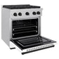 ZLINE Autograph Edition 30 in. 4.2 cu. ft. Paramount Dual Fuel Range with 4 Burner Gas Cooktop and Electric Convection Oven in Satin Stainless Steel with White Matte Door and Matte Black Accents, Open Box-Great Condition