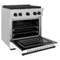 ZLINE Autograph Edition 30 in. 4.2 cu. ft. Paramount Dual Fuel Range with 4 Burner Gas Cooktop and Electric Convection Oven in Satin Stainless Steel with White Matte Door and Matte Black Accents, Open Box-Good Condition