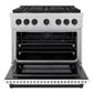 ZLINE Autograph Edition 36 in. 5.2 cu. ft. Paramount Dual Fuel Range with 6 Burner Gas Cooktop and Electric Convection Oven in Satin Stainless Steel with White Matte Door and Matte Black Accents, Open Box-Good Condition