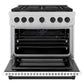 ZLINE Autograph Edition 36 in. 5.2 cu. ft. Paramount Dual Fuel Range with 6 Burner Gas Cooktop and Electric Convection Oven in Satin Stainless Steel with White Matte Door and Matte Black Accents, Open Box-Great Condition