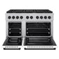 ZLINE Autograph Edition 48 in. 6.7 cu. ft. Paramount Double Oven Dual Fuel Range with 8 Burner Gas Cooktop in Satin Stainless Steel with White Matte Doors and Matte Black Accents, Open Box-Great Condition