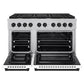 ZLINE Autograph Edition 48 in. 6.7 cu. ft. Paramount Double Oven Dual Fuel Range with 8 Burner Gas Cooktop in Satin Stainless Steel with White Matte Doors and Matte Black Accents, Open Box-Good Condition
