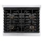 ZLINE Autograph Edition 30 in. 4.2 cu. ft. Paramount Gas Range with 4 Burner Cooktop and Convection Gas Oven in Satin Stainless Steel with White Matte Door and Matte Black Accents, Open Box-Great Condition
