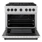 ZLINE Autograph Edition 36 in. 5.2 cu. ft. Paramount Gas Range with 6 Burner Cooktop and Convection Gas Oven in Satin Stainless Steel with White Matte Door and Matte Black Accents, Open Box-Great Condition