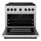 ZLINE Autograph Edition 36 in. 5.2 cu. ft. Paramount Gas Range with 6 Burner Cooktop and Convection Gas Oven in Satin Stainless Steel with White Matte Door and Matte Black Accents, Open Box-Great Condition