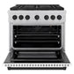 ZLINE Autograph Edition 36 in. 5.2 cu. ft. Paramount Gas Range with 6 Burner Cooktop and Convection Gas Oven in Satin Stainless Steel with White Matte Door and Matte Black Accents, Open Box-Good Condition