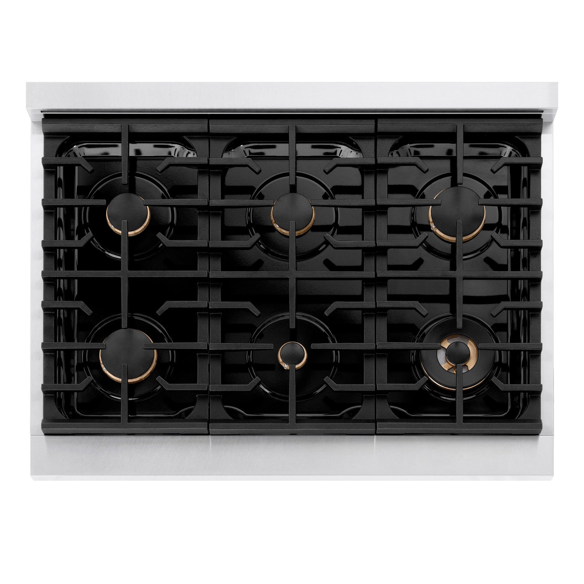 ZLINE Autograph Edition 36 in. 5.2 cu. ft. Paramount Gas Range with 6 Burner Cooktop and Convection Gas Oven in Satin Stainless Steel with White Matte Door and Matte Black Accents, Open Box-Great Condition