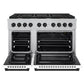 ZLINE Autograph Edition 48 in. 6.7 cu. ft. Paramount Double Oven Gas Range with 8 Burner Cooktop in Satin Stainless Steel with White Matte Doors and Matte Black Accents, Open Box-Great Condition