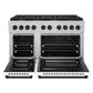 ZLINE Autograph Edition 48 in. 6.7 cu. ft. Paramount Double Oven Gas Range with 8 Burner Cooktop in Satin Stainless Steel with White Matte Doors and Matte Black Accents, Open Box-Great Condition