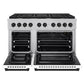 ZLINE Autograph Edition 48 in. 6.7 cu. ft. Paramount Double Oven Gas Range with 8 Burner Cooktop in Satin Stainless Steel with White Matte Doors and Matte Black Accents, Open Box-Good Condition