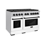 ZLINE Autograph Edition 48 in. 6.7 cu. ft. Paramount Double Oven Gas Range with 8 Burner Cooktop in Satin Stainless Steel with White Matte Doors and Matte Black Accents, Open Box-Great Condition main image.