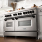 ZLINE Autograph Edition 60 in. 7.4 cu. ft. Legacy Dual Fuel Range with 9 Burner Gas Cooktop and 2 Electric Convection Ovens in Stainless Steel and Matte Black Accents, Open Box-Great Condition