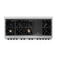 ZLINE Autograph Edition 60 in. 7.4 cu. ft. Legacy Dual Fuel Range with 9 Burner Gas Cooktop and 2 Electric Convection Ovens in Stainless Steel and Matte Black Accents, Open Box-Great Condition