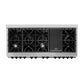 ZLINE Autograph Edition 60 in. 7.4 cu. ft. Legacy Dual Fuel Range with 9 Burner Gas Cooktop and 2 Electric Convection Ovens in Stainless Steel and Matte Black Accents, Open Box-Good Condition