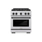 ZLINE Autograph Edition 30 in. 4.2 cu. ft. Paramount Dual Fuel Range with 4 Burner Gas Cooktop and Electric Convection Oven in Stainless Steel with Matte Black Accents, Open Box-Great Condition
