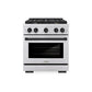 ZLINE Autograph Edition 30 in. 4.2 cu. ft. Paramount Dual Fuel Range with 4 Burner Gas Cooktop and Electric Convection Oven in Stainless Steel with Matte Black Accents, Open Box-Great Condition
