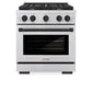 ZLINE Autograph Edition 30 in. 4.2 cu. ft. Paramount Dual Fuel Range with 4 Burner Gas Cooktop and Electric Convection Oven in Stainless Steel with Matte Black Accents, Open Box-Great Condition